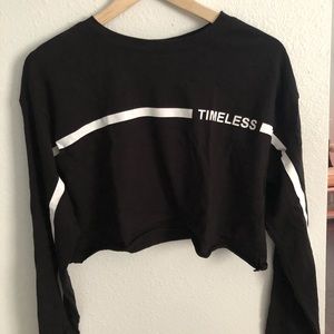 Black Timeless Long sleeve Cropped Shirt